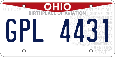 OH license plate GPL4431