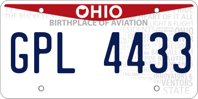 OH license plate GPL4433