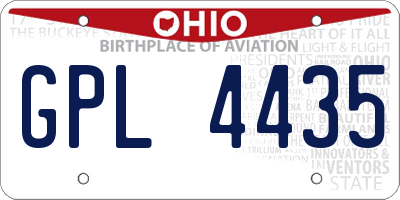 OH license plate GPL4435