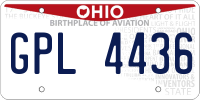 OH license plate GPL4436