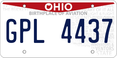 OH license plate GPL4437