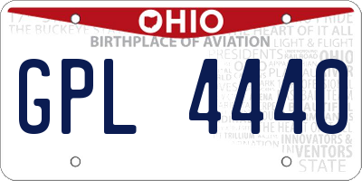 OH license plate GPL4440