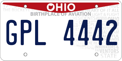 OH license plate GPL4442
