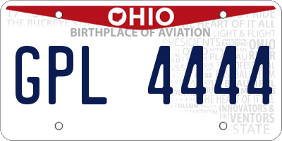 OH license plate GPL4444