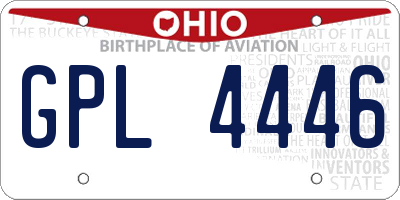OH license plate GPL4446