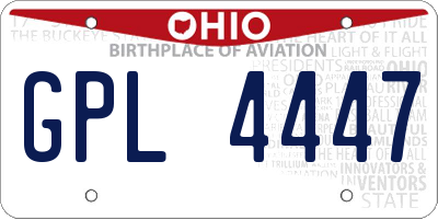 OH license plate GPL4447