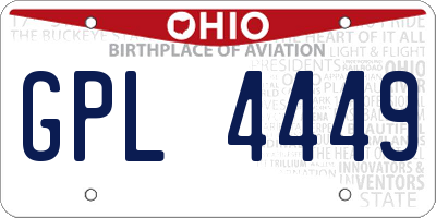 OH license plate GPL4449