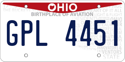 OH license plate GPL4451