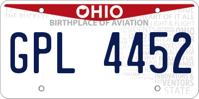 OH license plate GPL4452