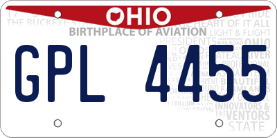 OH license plate GPL4455