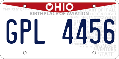 OH license plate GPL4456