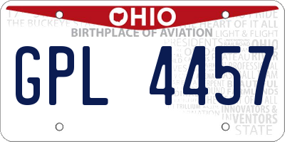 OH license plate GPL4457