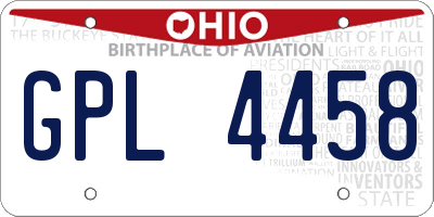OH license plate GPL4458