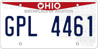 OH license plate GPL4461