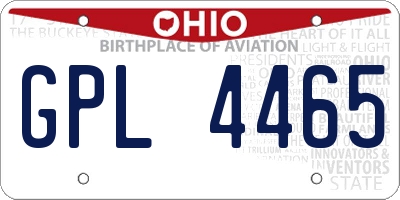 OH license plate GPL4465