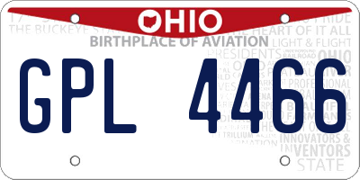 OH license plate GPL4466
