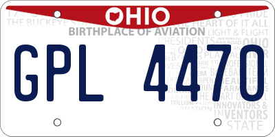 OH license plate GPL4470