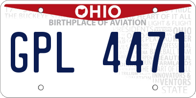 OH license plate GPL4471