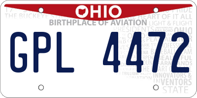OH license plate GPL4472