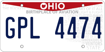 OH license plate GPL4474