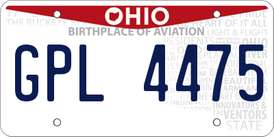 OH license plate GPL4475