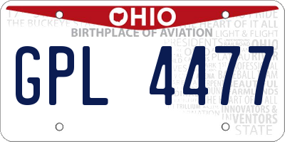 OH license plate GPL4477
