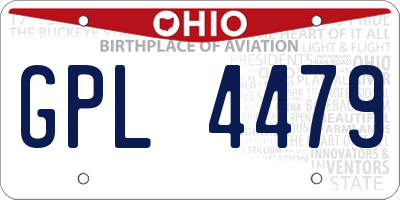 OH license plate GPL4479