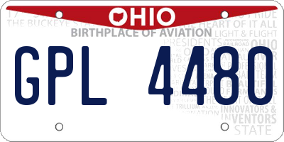 OH license plate GPL4480