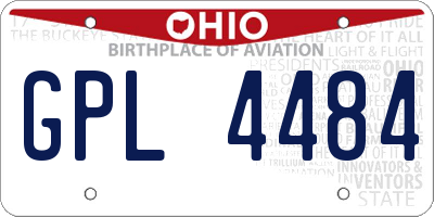 OH license plate GPL4484