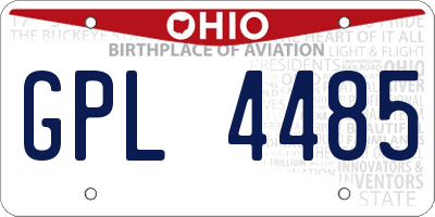 OH license plate GPL4485