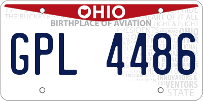 OH license plate GPL4486