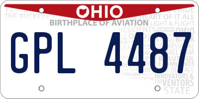 OH license plate GPL4487