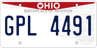 OH license plate GPL4491
