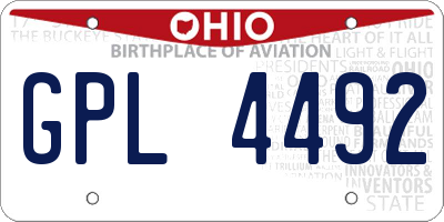 OH license plate GPL4492