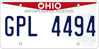 OH license plate GPL4494