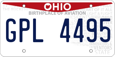 OH license plate GPL4495