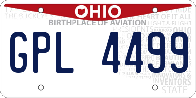 OH license plate GPL4499