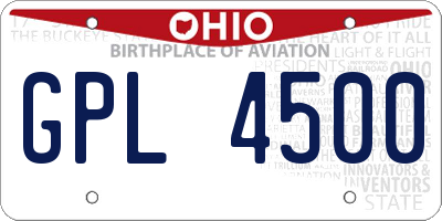 OH license plate GPL4500