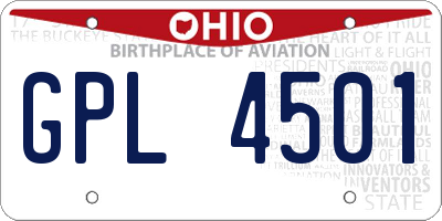 OH license plate GPL4501
