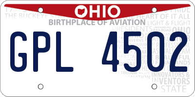 OH license plate GPL4502