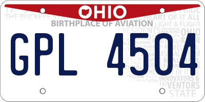 OH license plate GPL4504