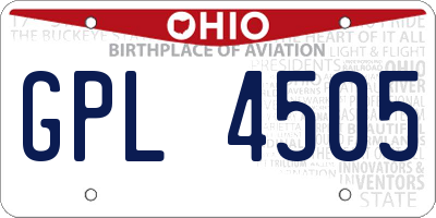 OH license plate GPL4505