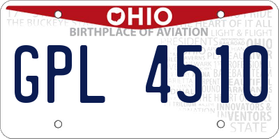 OH license plate GPL4510