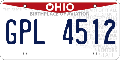 OH license plate GPL4512
