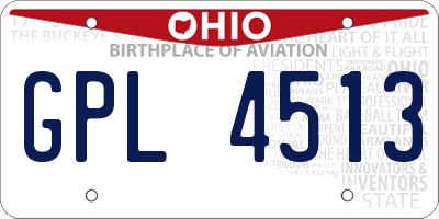 OH license plate GPL4513