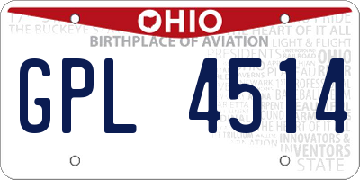 OH license plate GPL4514