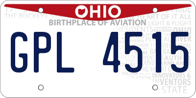 OH license plate GPL4515