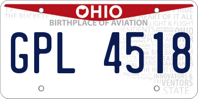 OH license plate GPL4518