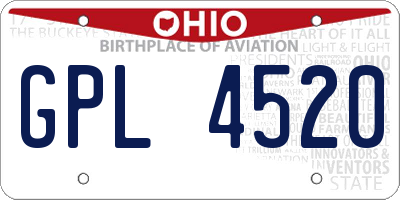 OH license plate GPL4520