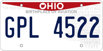 OH license plate GPL4522